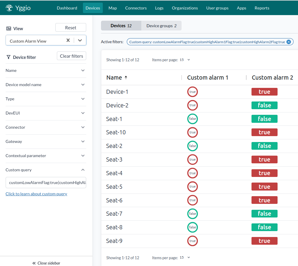 Example Alarm Monitoring View